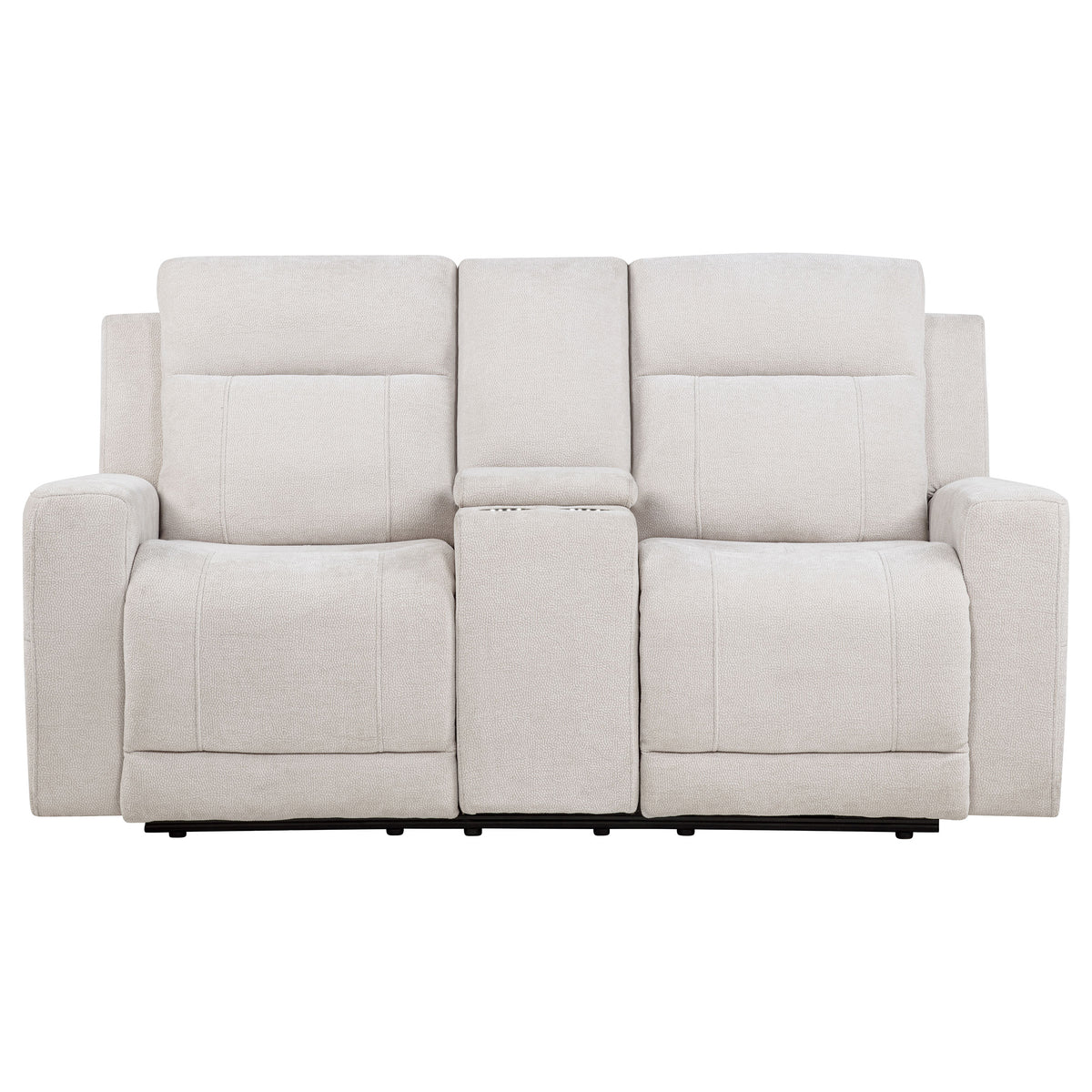 Kennett Power Reclining Sofa, Loveseat & Recliner - Ivory Chenille with USB-A & USB-C Charging