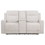 Kennett Power Reclining Sofa, Loveseat & Recliner - Ivory Chenille with USB-A & USB-C Charging
