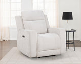 Kennett Power Reclining Sofa, Loveseat & Recliner - Ivory Chenille with USB-A & USB-C Charging - lifestyle
