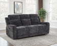 Kennett Power Reclining Sofa, Loveseat & Recliner - Dark Grey Chenille with USB Charging, Living Room Sets – view 1