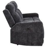 Kennett Power Reclining Sofa, Loveseat & Recliner - Dark Grey Chenille with USB Charging, Living Room Sets – view 11
