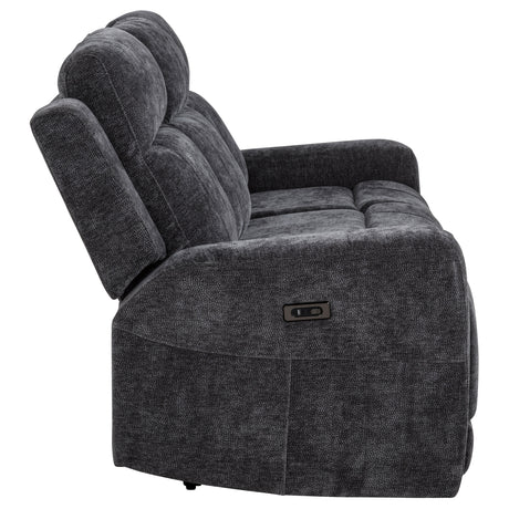 Kennett Power Reclining Sofa, Loveseat & Recliner - Dark Grey Chenille with USB Charging, Living Room Sets – view 11