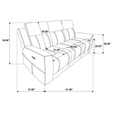 Kennett Power Reclining Sofa, Loveseat & Recliner - Dark Grey Chenille with USB Charging, Living Room Sets – view 15