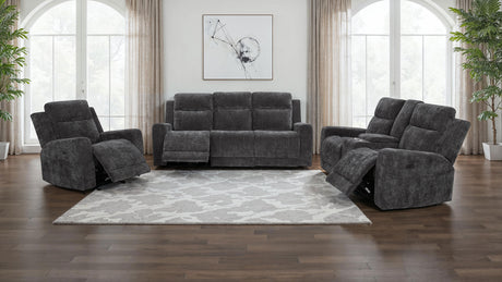 Kennett Power Reclining Sofa, Loveseat & Recliner - Dark Grey Chenille with USB Charging, Living Room Sets – view 16