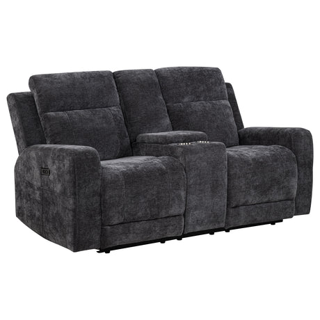 Kennett Power Reclining Sofa, Loveseat & Recliner - Dark Grey Chenille with USB Charging, Living Room Sets – view 19