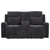 Kennett Power Reclining Sofa, Loveseat & Recliner - Dark Grey Chenille with USB Charging, Living Room Sets – view 20