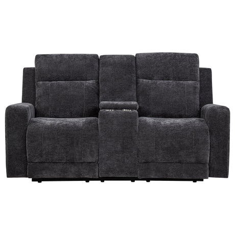 Kennett Power Reclining Sofa, Loveseat & Recliner - Dark Grey Chenille with USB Charging, Living Room Sets – view 20
