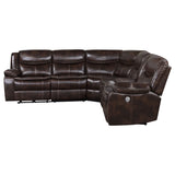 Sycamore 3-Piece Power Reclining Sectional - Wall-Hugger Recline & Flip-Top Console in Dark Brown Faux Leather – view 5