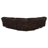 Sycamore 3-Piece Power Reclining Sectional - Wall-Hugger Recline & Flip-Top Console in Dark Brown Faux Leather – view 6