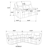 Sycamore 3-Piece Power Reclining Sectional - Wall-Hugger Recline & Flip-Top Console in Dark Brown Faux Leather – view 12
