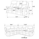 Sycamore 3-Piece Power Reclining Sectional - Wall-Hugger Recline & Flip-Top Console in Dark Brown Faux Leather – view 14