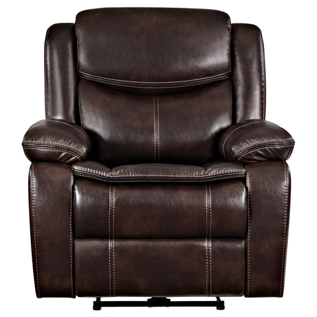 Sycamore Power Recliner with USB Port - Dark Brown Breathable Leatherette with Contrast Stitching – view 5