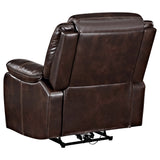 Sycamore Power Recliner with USB Port - Dark Brown Breathable Leatherette with Contrast Stitching – view 6