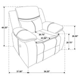Sycamore Power Recliner with USB Port - Dark Brown Breathable Leatherette with Contrast Stitching – view 10