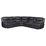 Sycamore Power Reclining Sectional & Power Recliner - Dark Grey Breathable Leatherette with Channel Tufting – view 6