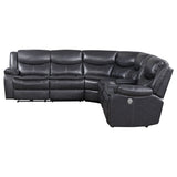 Sycamore Power Reclining Sectional & Power Recliner - Dark Grey Breathable Leatherette with Channel Tufting – view 7