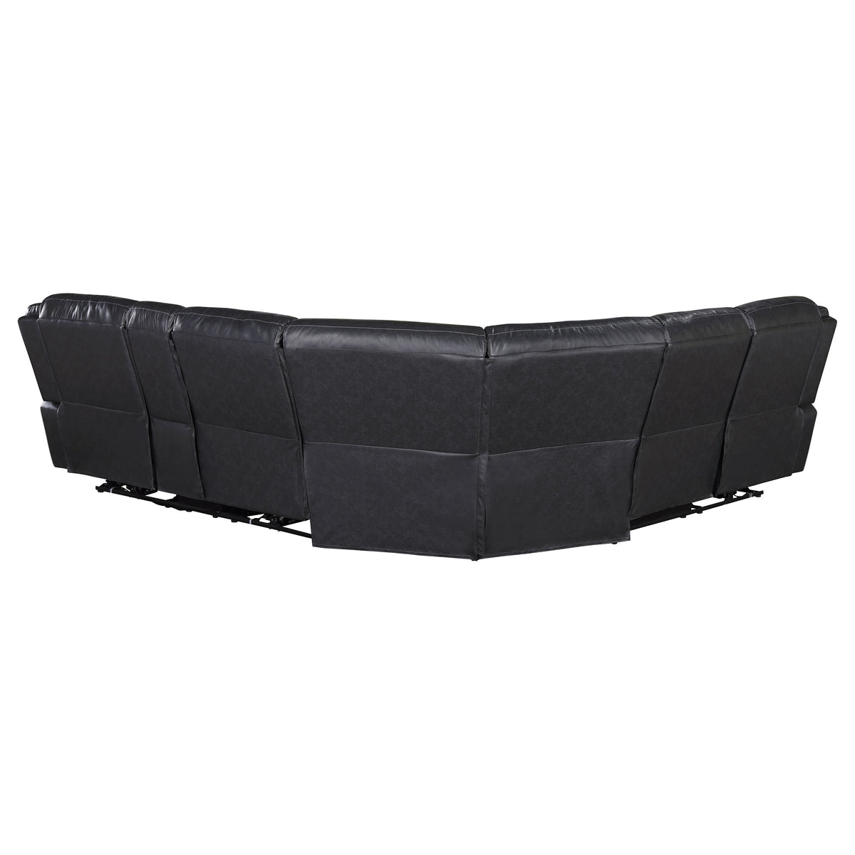 Sycamore Power Reclining Sectional & Power Recliner - Dark Grey Breathable Leatherette with Channel Tufting – view 8