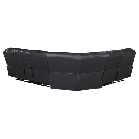 Sycamore Power Reclining Sectional & Power Recliner - Dark Grey Breathable Leatherette with Channel Tufting – view 8