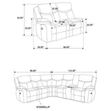 Sycamore Power Reclining Sectional & Power Recliner - Dark Grey Breathable Leatherette with Channel Tufting – view 13