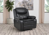 Sycamore Power Reclining Sectional & Power Recliner - Dark Grey Breathable Leatherette with Channel Tufting – view 2