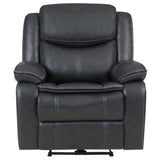 Sycamore Power Reclining Sectional & Power Recliner - Dark Grey Breathable Leatherette with Channel Tufting – view 17