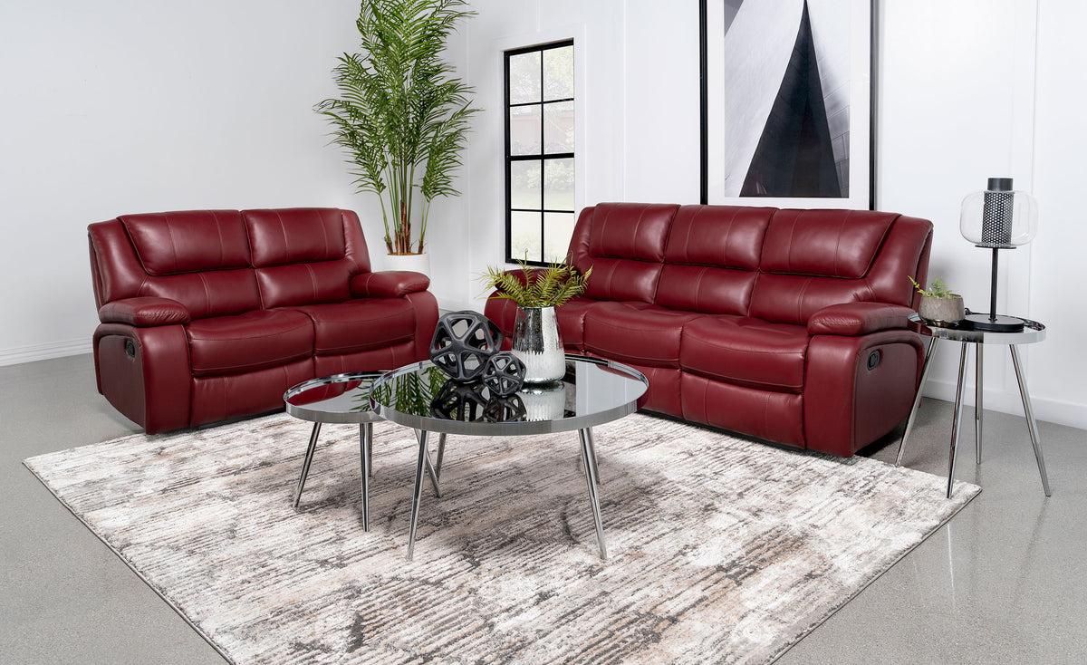 Camila Reclining Sofa, Loveseat & Glider Recliner - 2pcs- Sofa + Loveseat
