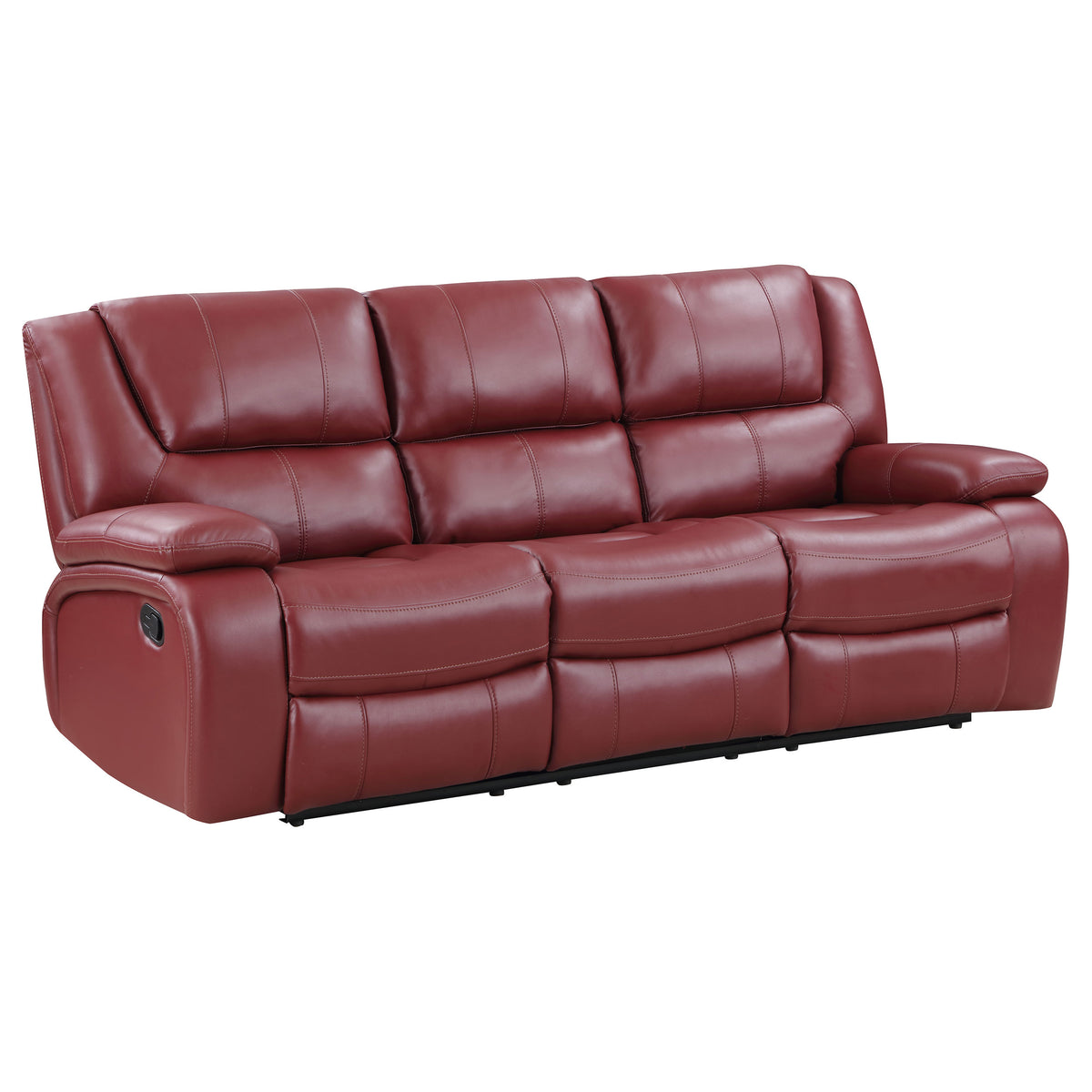 Camila Reclining Sofa, Loveseat & Glider Recliner - Red Leatherette Motion Living Room Sets – view 10