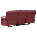 Camila Reclining Sofa, Loveseat & Glider Recliner - Red Leatherette Motion Living Room Sets – view 12