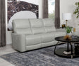 Greenfield Power Reclining Sofa, Loveseat & Recliner - Dove Grey Leatherette with USB Switch Panel – view 1
