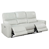 Greenfield Power Reclining Sofa, Loveseat & Recliner - Dove Grey Leatherette with USB Switch Panel – view 7