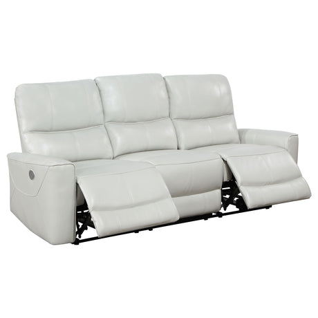 Greenfield Power Reclining Sofa, Loveseat & Recliner - Dove Grey Leatherette with USB Switch Panel – view 7