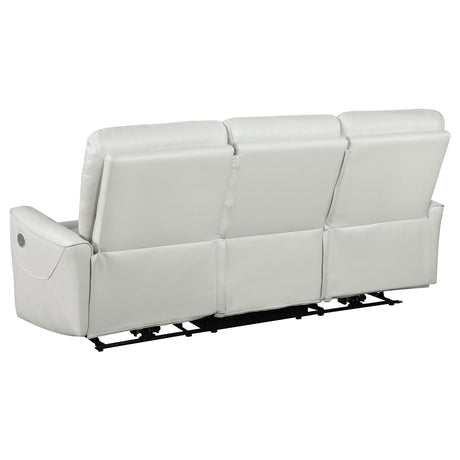 Greenfield Power Reclining Sofa, Loveseat & Recliner - Dove Grey Leatherette with USB Switch Panel – view 9