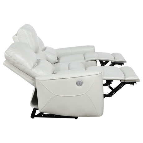 Greenfield Power Reclining Sofa, Loveseat & Recliner - Dove Grey Leatherette with USB Switch Panel – view 11