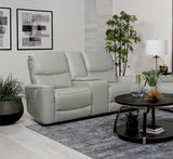 Greenfield Power Reclining Sofa, Loveseat & Recliner - Dove Grey Leatherette with USB Switch Panel – view 17