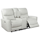 Greenfield Power Reclining Sofa, Loveseat & Recliner - Dove Grey Leatherette with USB Switch Panel – view 18
