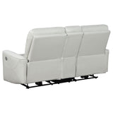 Greenfield Power Reclining Sofa, Loveseat & Recliner - Dove Grey Leatherette with USB Switch Panel – view 20
