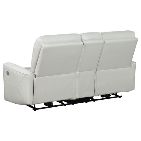 Greenfield Power Reclining Sofa, Loveseat & Recliner - Dove Grey Leatherette with USB Switch Panel – view 20