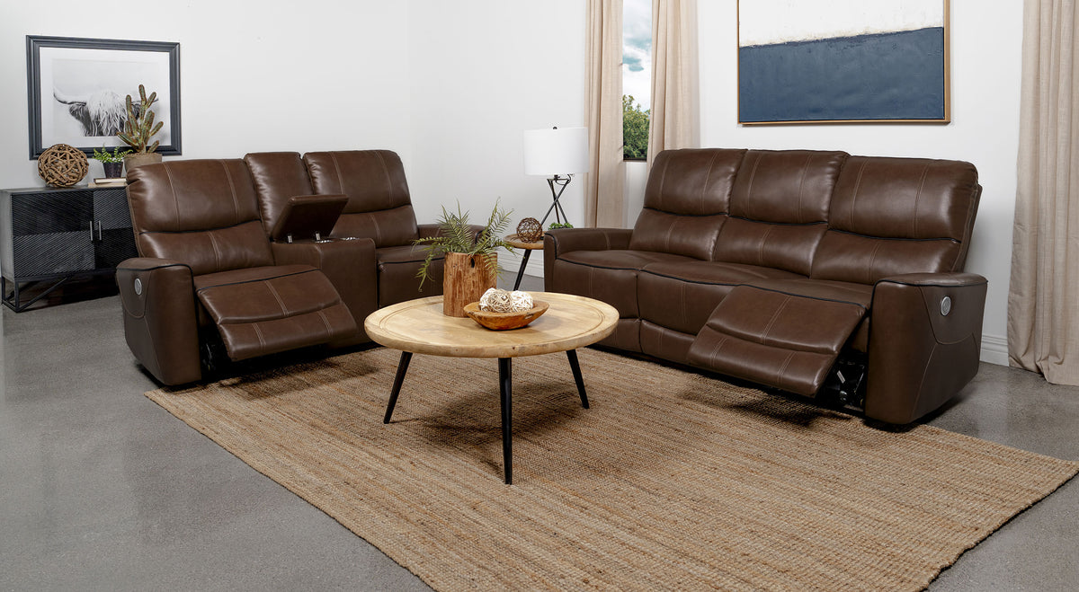 Greenfield Power Reclining Sofa, Loveseat & Recliner - 2pcs- Sofa + Loveseat
