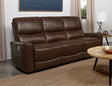 Greenfield Power Reclining Sofa, Loveseat & Recliner - Saddle Brown Leatherette with USB Charging – view 1