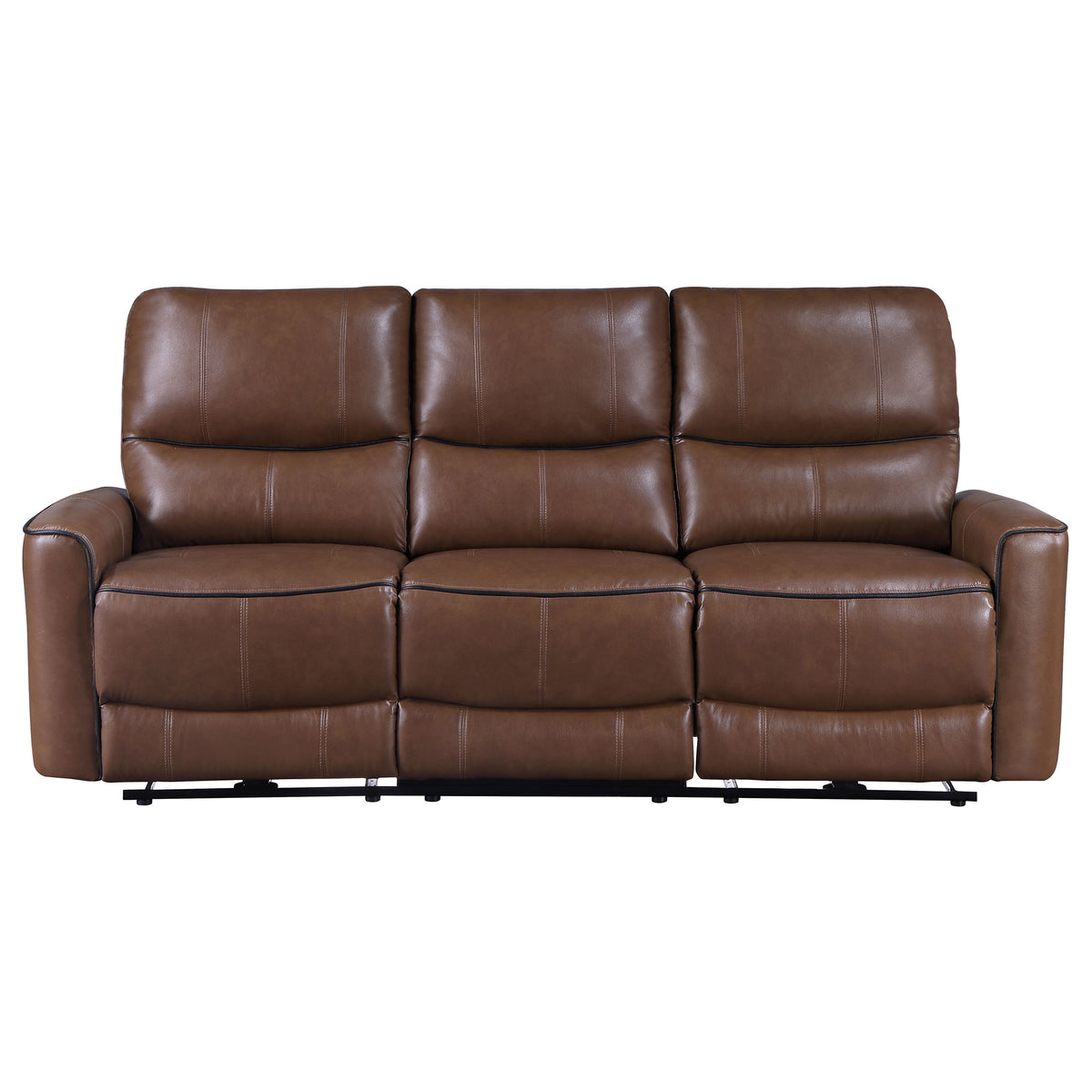 Greenfield Power Reclining Sofa, Loveseat & Recliner - Saddle Brown Leatherette with USB Charging – view 12