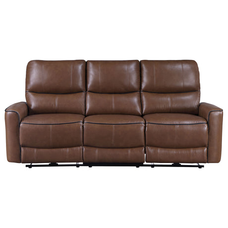 Greenfield Power Reclining Sofa, Loveseat & Recliner - Saddle Brown Leatherette with USB Charging – view 12