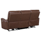 Greenfield Power Reclining Sofa, Loveseat & Recliner - Saddle Brown Leatherette with USB Charging – view 13