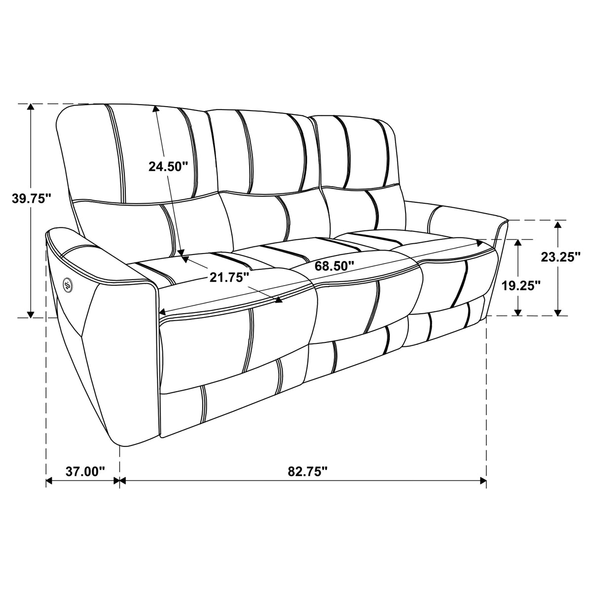 Greenfield Power Reclining Sofa, Loveseat & Recliner - Saddle Brown Leatherette with USB Charging – view 18