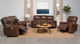 Greenfield Power Reclining Sofa, Loveseat & Recliner - Saddle Brown Leatherette with USB Charging – view 20