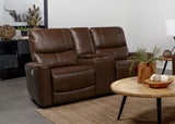 Greenfield Power Reclining Sofa, Loveseat & Recliner - Saddle Brown Leatherette with USB Charging – view 2