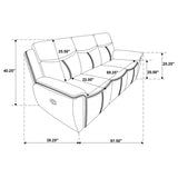 Sloane Reclining Sofa, Console Loveseat & Recliner - Blue Faux Leather with Power Outlet, USB & Cup Holders – view 15