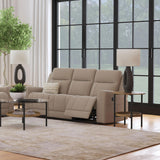 Brentwood Reclining Sofa, Loveseat & Rocker Recliner - Taupe Suede-Like Fabric with Track Arms – view 1