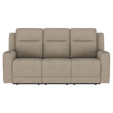 Brentwood Reclining Sofa, Loveseat & Rocker Recliner - Taupe Suede-Like Fabric with Track Arms – view 7