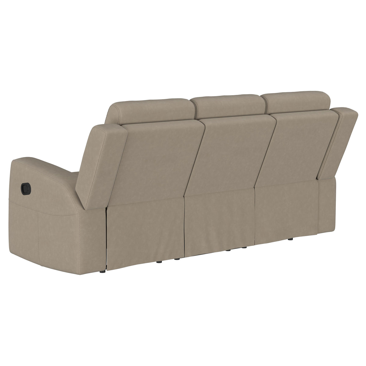 Brentwood Reclining Sofa, Loveseat & Rocker Recliner - Taupe Suede-Like Fabric with Track Arms – view 10