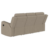 Brentwood Reclining Sofa, Loveseat & Rocker Recliner - Taupe Suede-Like Fabric with Track Arms – view 10